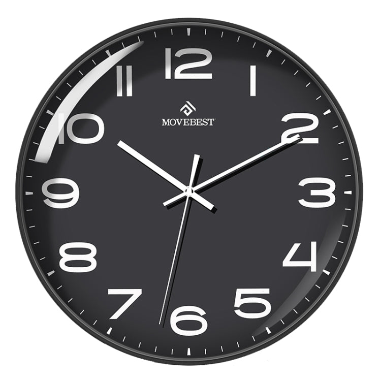 MOVEBEST 12 Inch Living Room Wall Clock Simple Home Plastic Watch, Style: