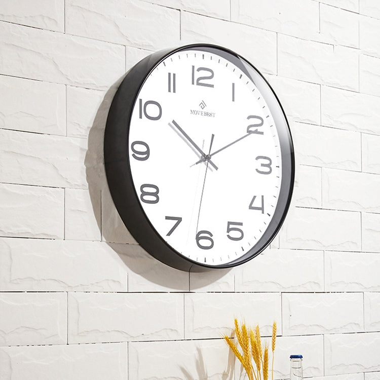 MOVEBEST 12 Inch Living Room Wall Clock Simple Home Plastic Watch, Style: My Store