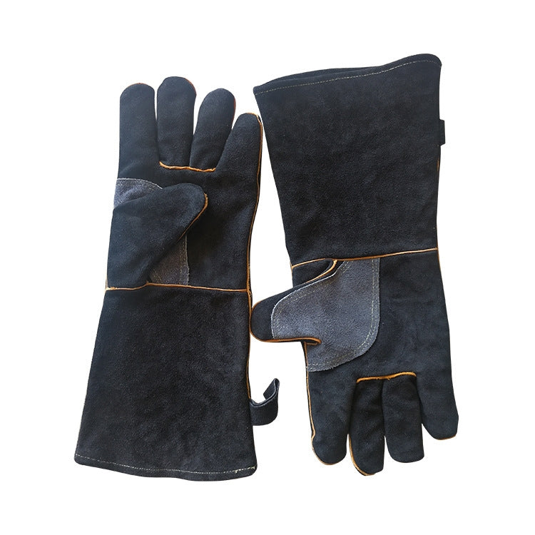 1 Pair Outdoor Gardening Cut-Proof Cowhide Welding Gloves, Length