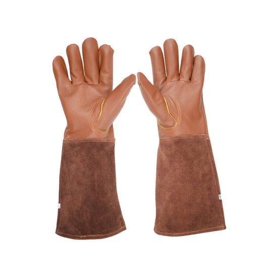 1 Pair Floral Garden Cut-Resistant Leather Gloves, Size: