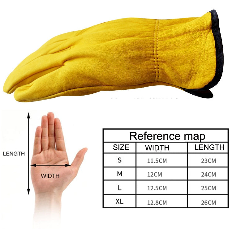 1 Pair JJ-1011 Cowhide Outdoor Wear-resistant Gardening Gloves, Size: