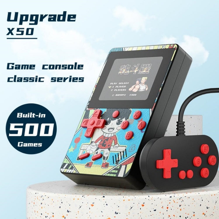 X50 500 in 1 2.8 Inch Kids Macaron Handheld Game Console, Style: Reluova