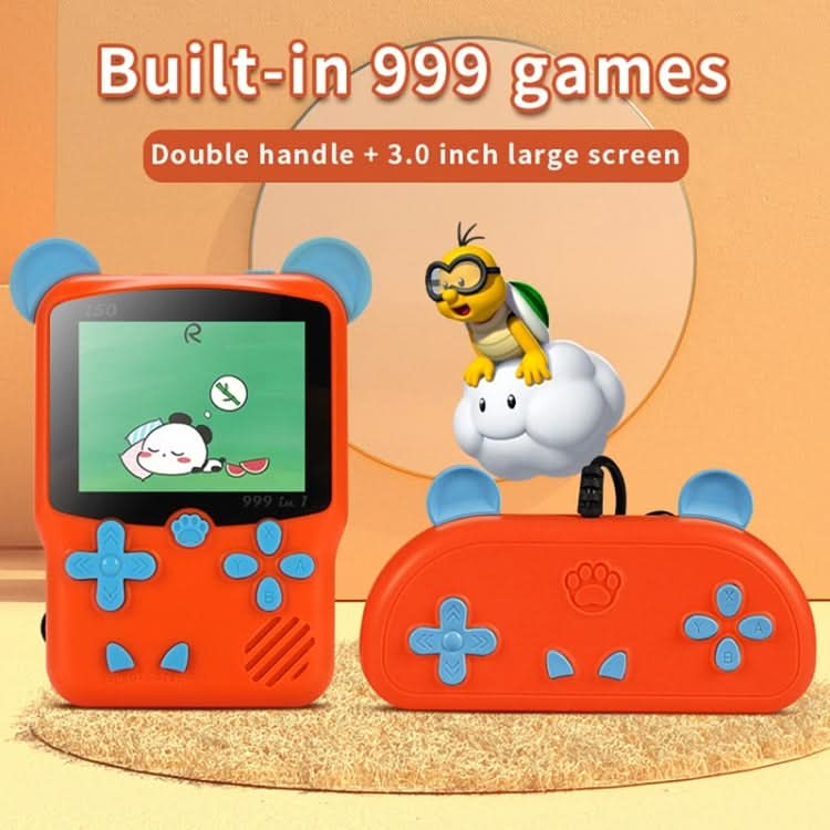 I50 999 in 1 Children Cat Ears Handheld Game Console, Style: Reluova