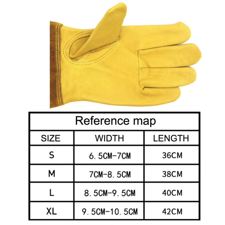 1 Pair JJ-GD305 Genuine Leather Stab-Resistant Cut-proof Garden Gloves, Size: