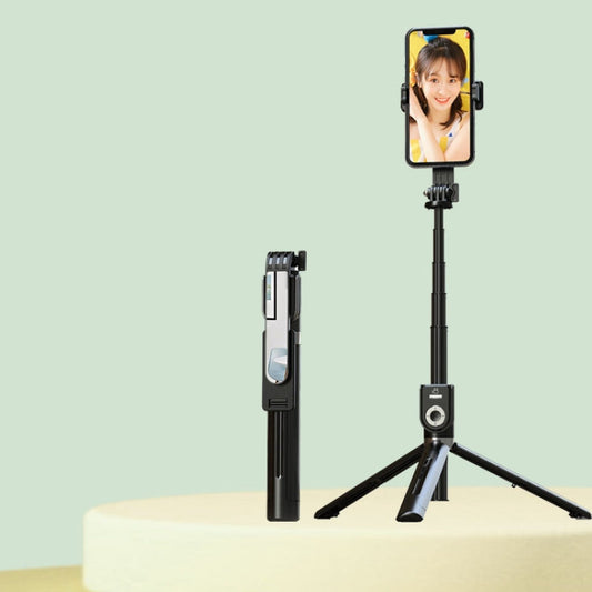 Integrated Bluetooth Selfie Stick With Vibrato Remote Control Makeup Mirror