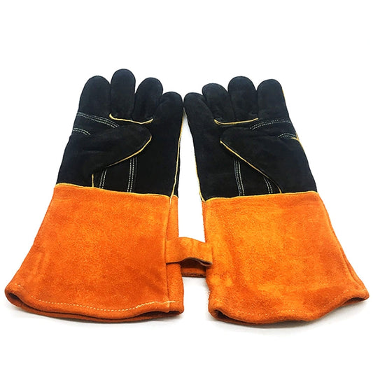 1 Pair JJ-S2011 Outdoor Garden Cut-Proof Genuine Leather Welding Gloves