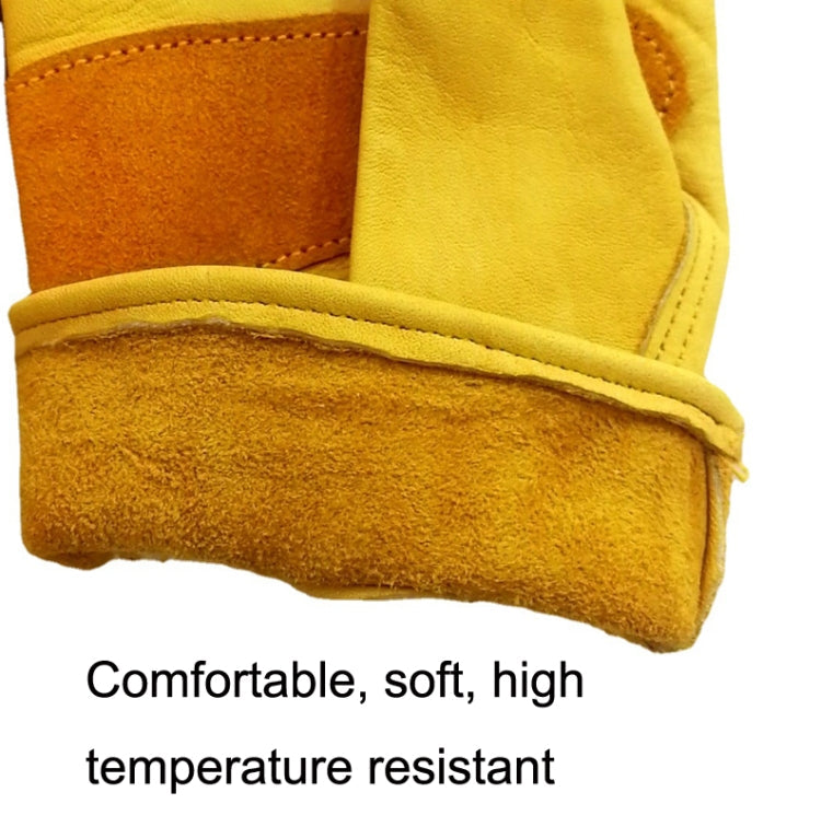 1 Pair JJ-1004 Outdoor Garden Welding Genuine Leather Labor Safety Gloves