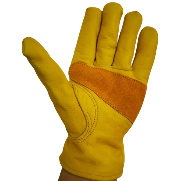 1 Pair JJ-1004 Outdoor Garden Welding Genuine Leather Labor Safety Gloves