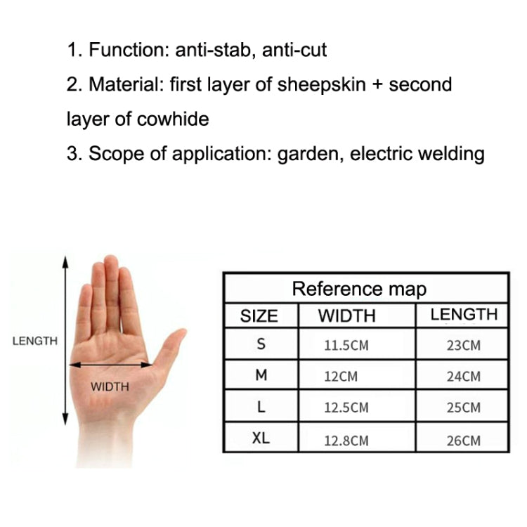 1 Pair JJ-1004 Outdoor Garden Welding Genuine Leather Labor Safety Gloves