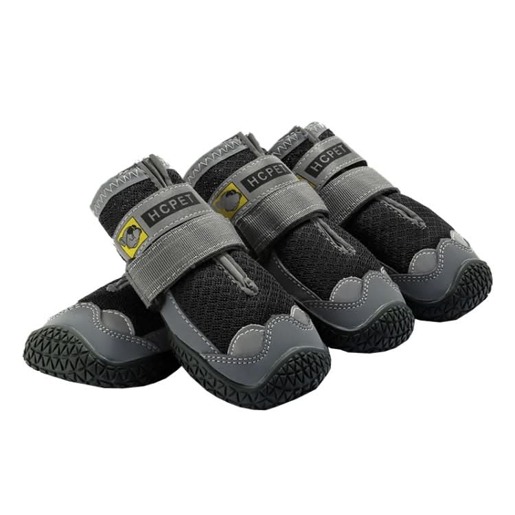 4 PCS / Set HCPET Dog Shoes Breathable Net Dog Shoes, Size: No.1 4cm(Gray)-Reluova