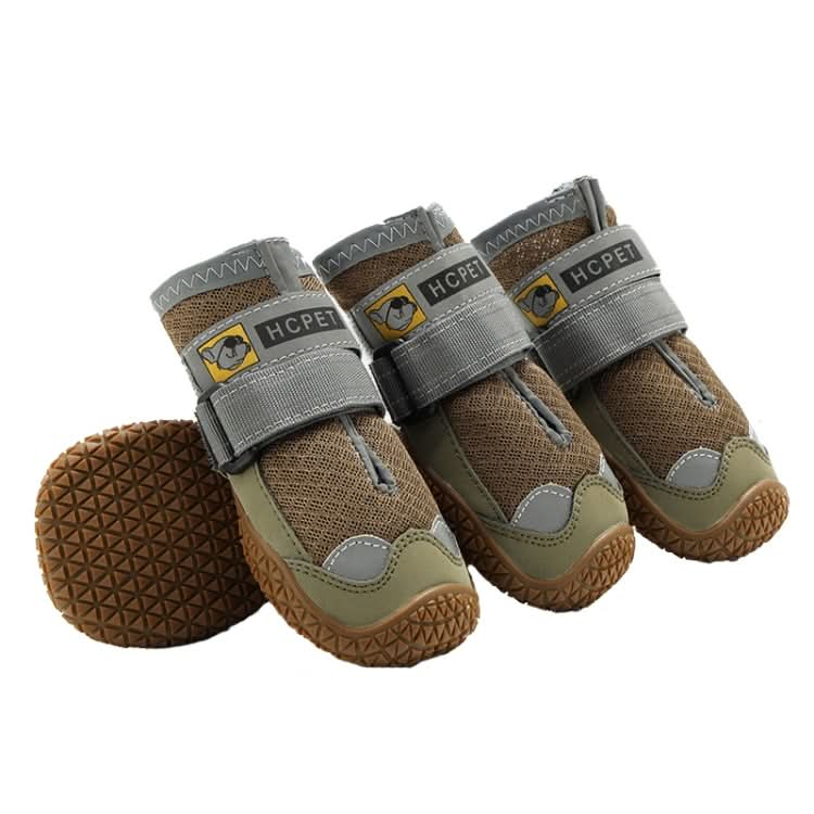 4 PCS / Set HCPET Dog Shoes Breathable Net Dog Shoes, Size: No.1 4cm(Natural Yellow)-Reluova