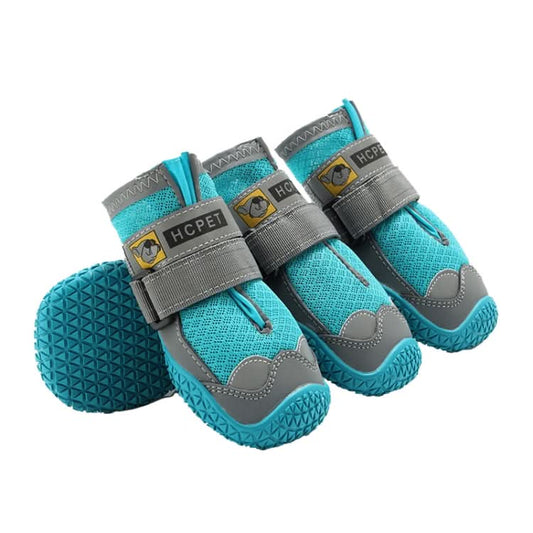 4 PCS / Set HCPET Dog Shoes Breathable Net Dog Shoes, Size: No.3 5cm(Blue)-Reluova