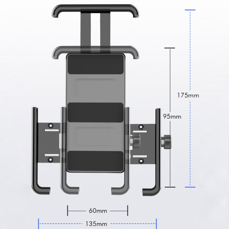 QX-21 Aluminum Alloy Bicycle Shockproof Riding Navigation Mobile Phone Holder Reluova