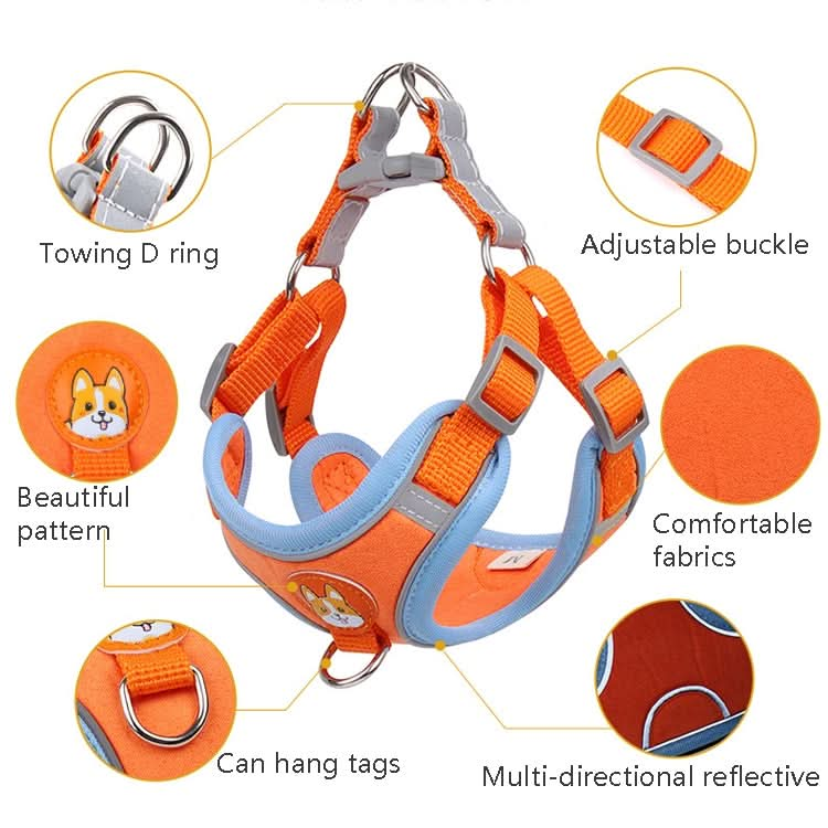 BL-867 Pet Chest Straps Reflective Dog Traction Rope, Size: - Reluova