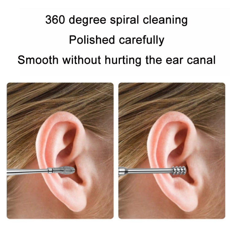 6 In 1 Stainless Steel Spring Spiral Portable Ear Pick