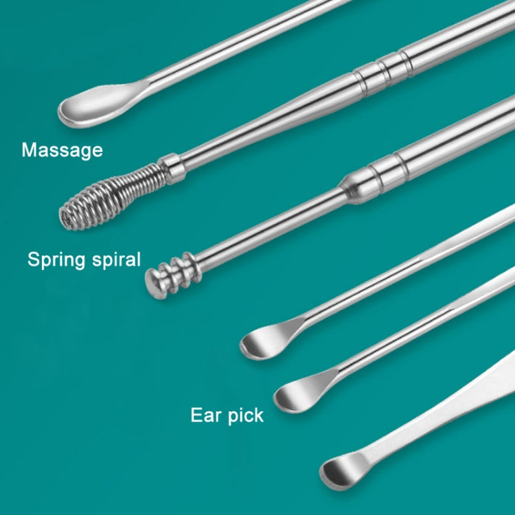 6 In 1 Stainless Steel Spring Spiral Portable Ear Pick-Reluova