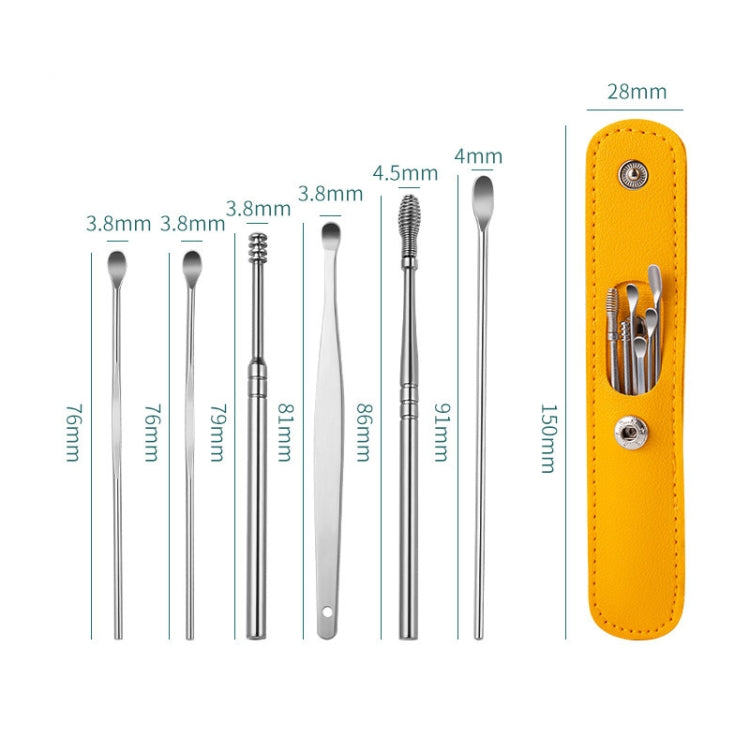 6 In 1 Stainless Steel Spring Spiral Portable Ear Pick-Reluova