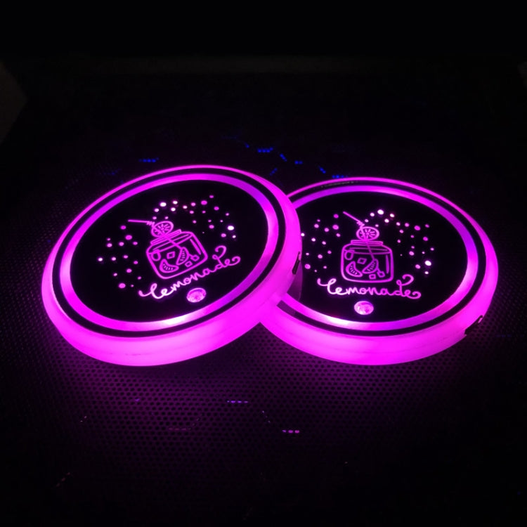 1 Pair 68mm LED Smart Light-Emitting Coaster Light Car Cup Slot Atmosphere Light