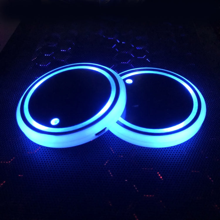 1 Pair 68mm LED Smart Light-Emitting Coaster Light Car Cup Slot Atmosphere Light