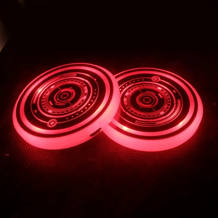 1 Pair 68mm LED Smart Light-Emitting Coaster Light Car Cup Slot Atmosphere Light