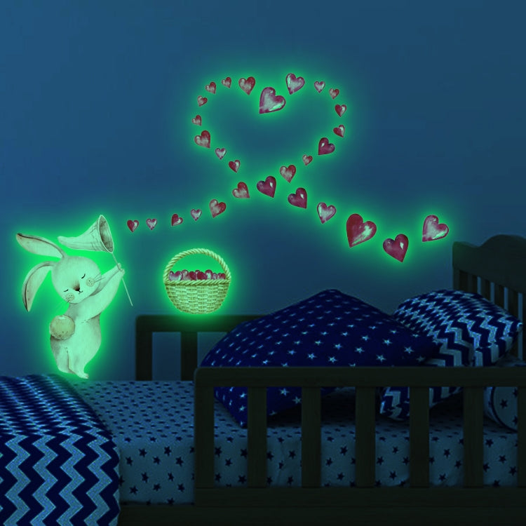 YG201-Q Cartoon Rabbit Love Heart Luminous Decorative Wall Sticker, Specification: 30 x 30cm My Store