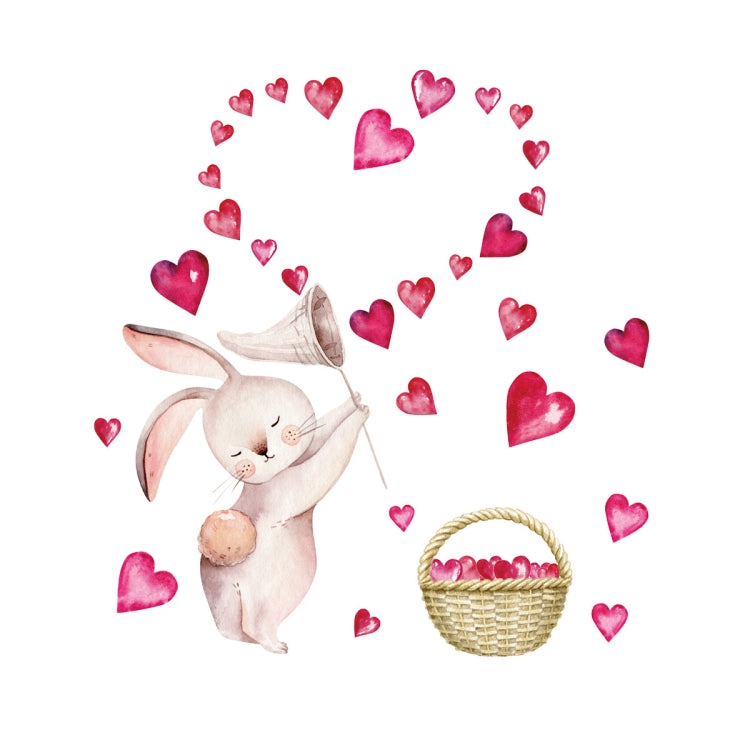 YG201-Q Cartoon Rabbit Love Heart Luminous Decorative Wall Sticker, Specification: 30 x 30cm