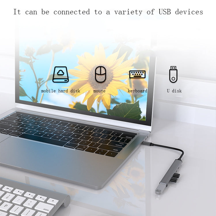 U5 Type-C Extender USB3.0 Splitter Multi-Port Expansion Dock, Number of interfaces: 4 in 1 (USB) My Store