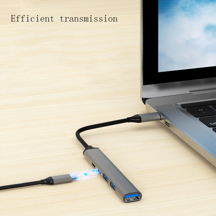 U5 Type-C Extender USB3.0 Splitter Multi-Port Expansion Dock, Number of interfaces: 4 in 1 (USB) My Store