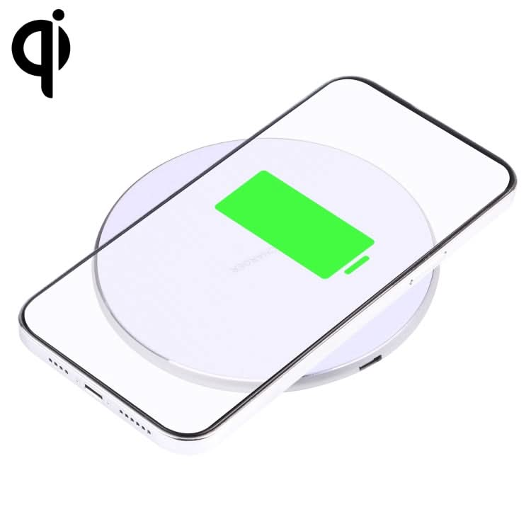 Q25 15W Plaid Pattern Desktop Metal Round Wireless Charger