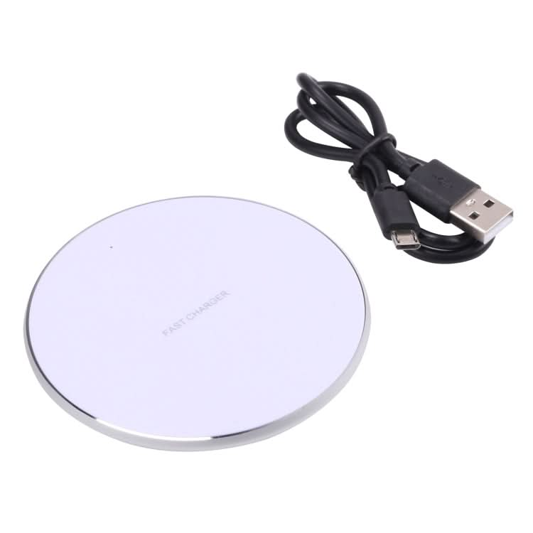 Q25 15W Plaid Pattern Desktop Metal Round Wireless Charger