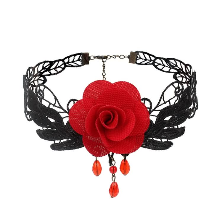 Fringe Lace Gothic Lolita Vintage Necklace,Style: Reluova