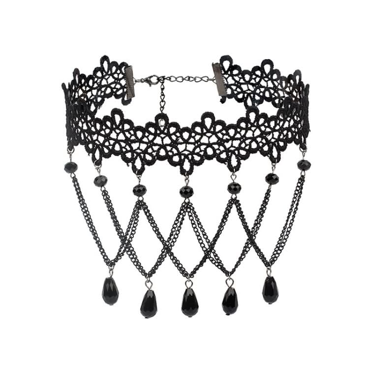 Fringe Lace Gothic Lolita Vintage Necklace,Style: Reluova