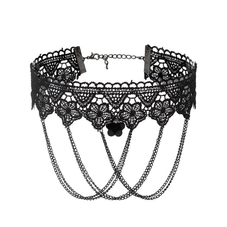 Fringe Lace Gothic Lolita Vintage Necklace,Style: Reluova