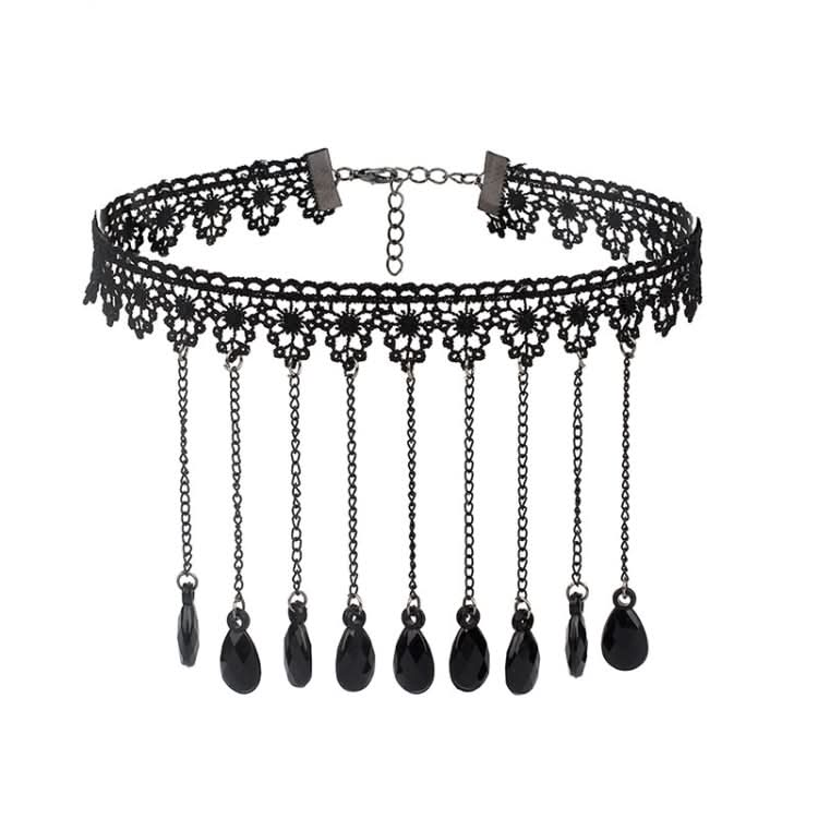 Fringe Lace Gothic Lolita Vintage Necklace,Style: Reluova