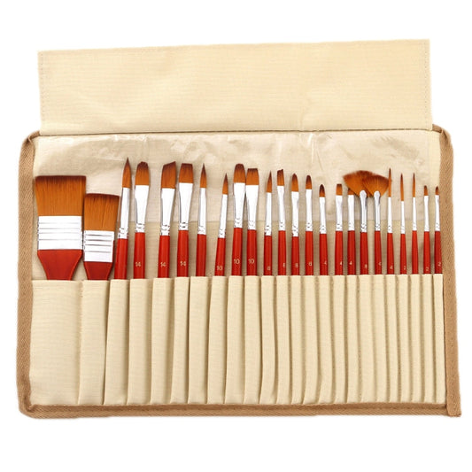 24 PCS/Set Canvas Bag Nylon Wool Gouache Brush Set