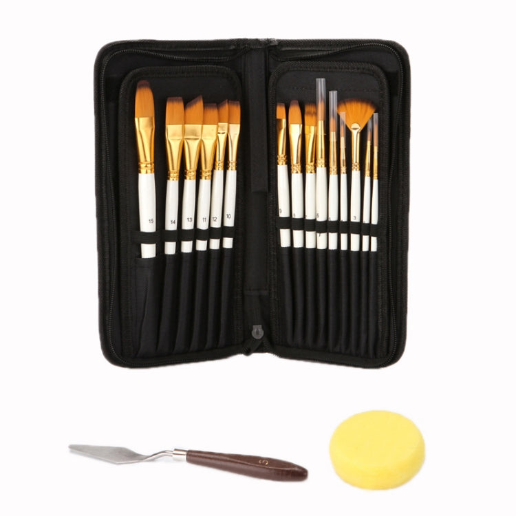 15 PCS/Set Oil Painting Pen Set + Tarpaulin Bag With Spatula Sponge