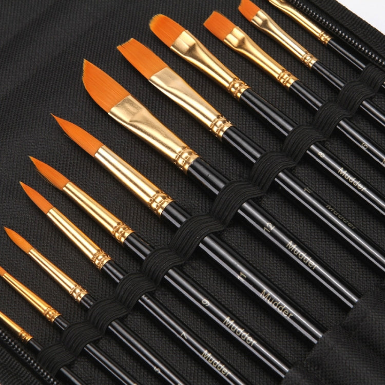 12 PCS/Set Multi-Function Gouache Oil Brush Set With Storage Bag Palette Scraper