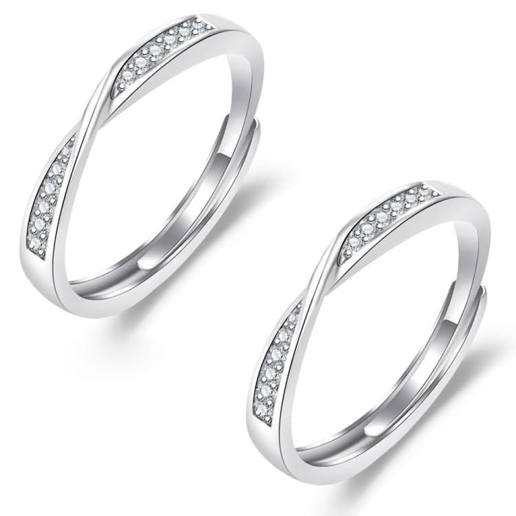 2 PCS Q38 Couples Mobius Twist Open Adjustable Ring-Reluova