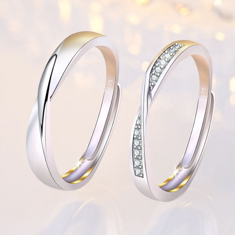 2 PCS Q38 Couples Mobius Twist Open Adjustable Ring-Reluova