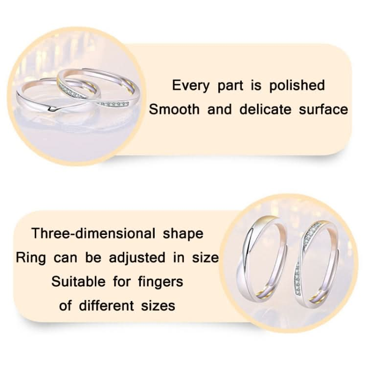 2 PCS Q38 Couples Mobius Twist Open Adjustable Ring-Reluova