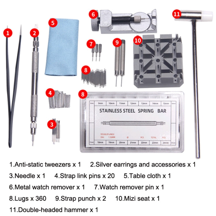 390 in 1 Metal Watch Chain Remover Set