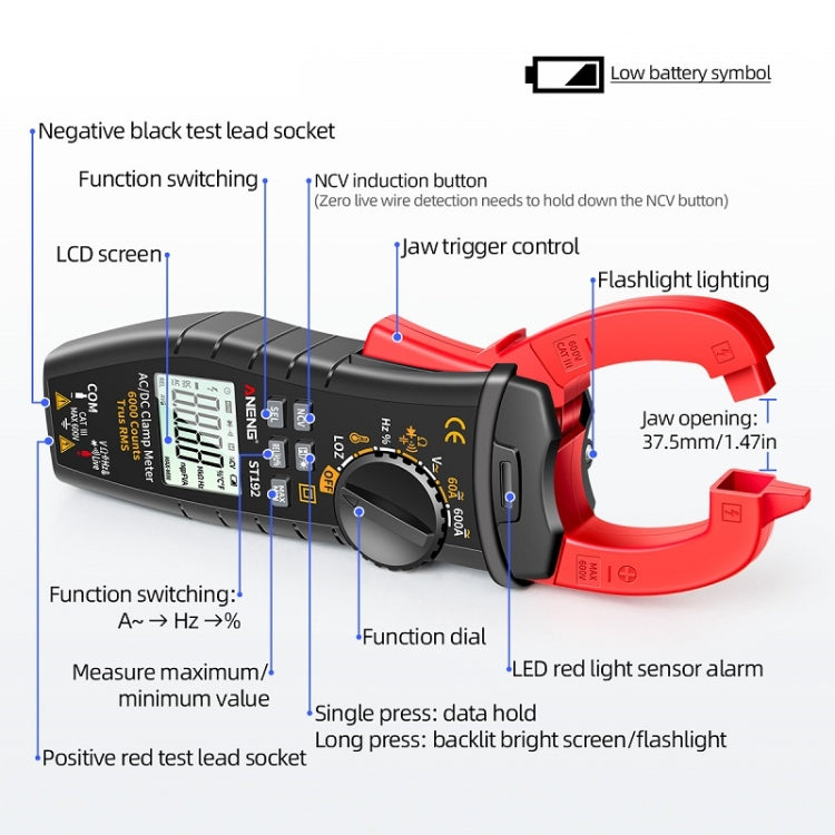 ANENG ST191 Multifunctional AC Clamp Digital Meter