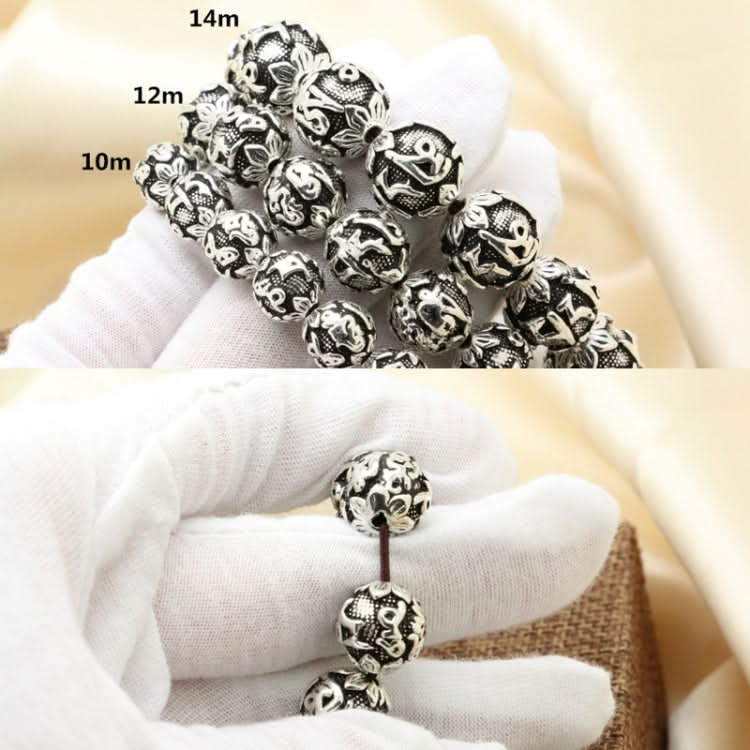 Six Character Mantra Heart Sutra Thai Silver Bead Couple Bracelet Reluova