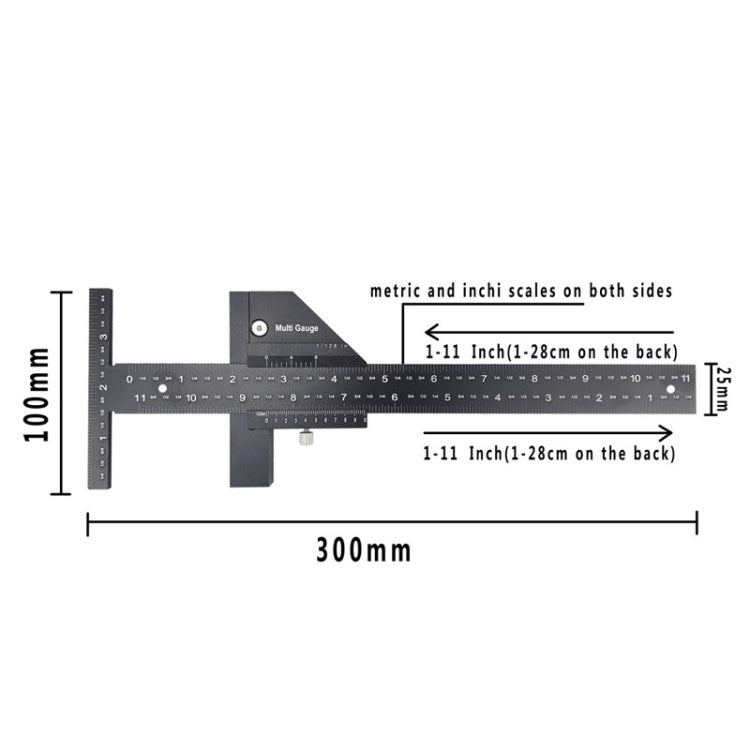 T072 Woodworking Multifunctional Aluminum Alloy Marking Ruler My Store