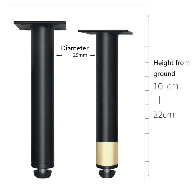 Metal Furniture Support Legs with Adjustment Pad, Height:, Series 2