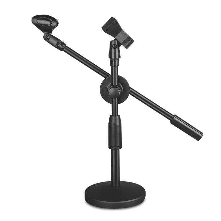 LKT-300 30-65cm Full Metal Disc Base Dual Microphone Stand,Size: