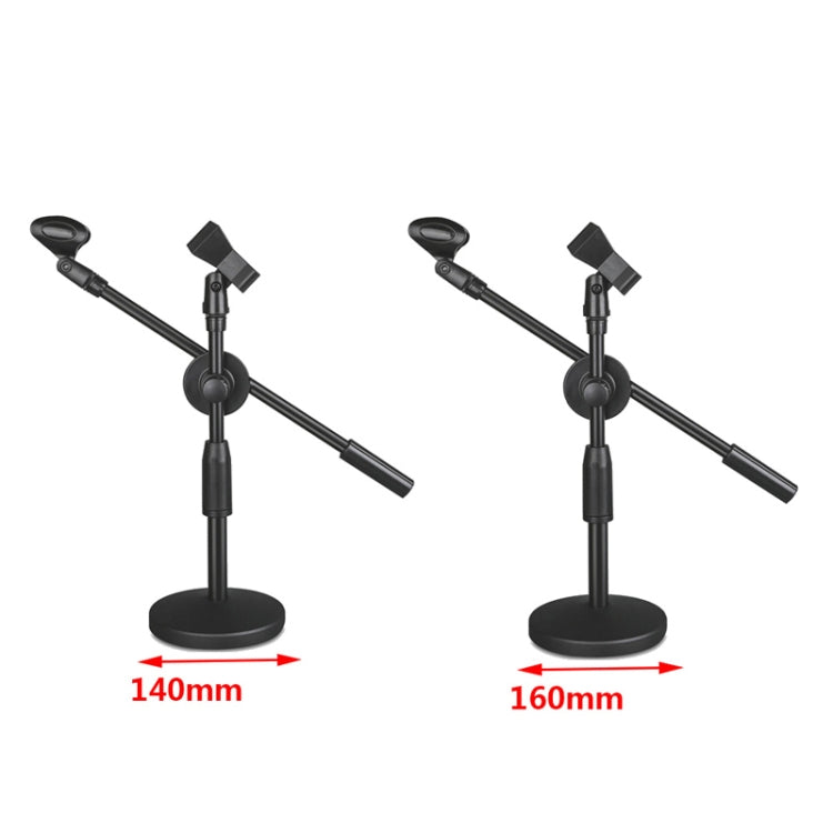 LKT-300 30-65cm Full Metal Disc Base Dual Microphone Stand,Size: