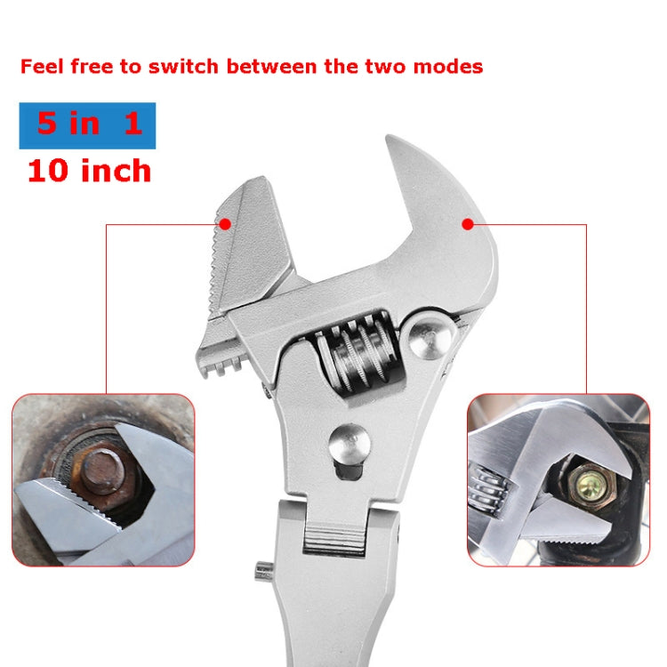 10 Inch Multifunctional Folding Shaking Head Ratchet Wrench Bathroom Wrench