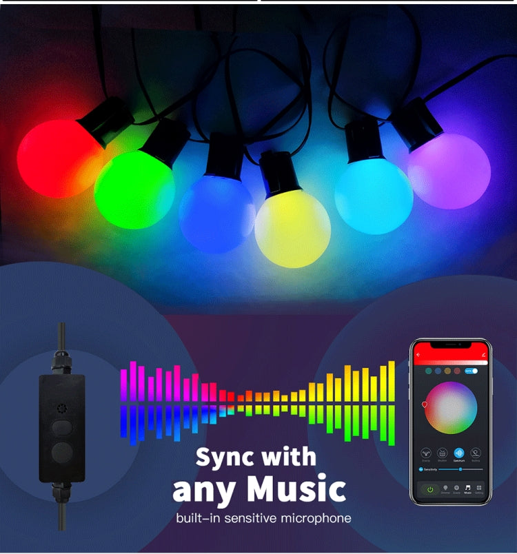 G40 Bulb Bluetooth Smart RGB String Lights Outdoor Decoration, Spec: My Store