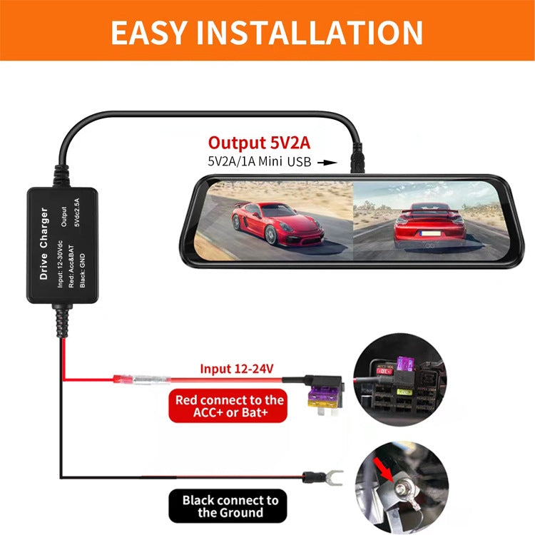 C301 12V to 5V Car ACC Takes Electricity Buck Cables